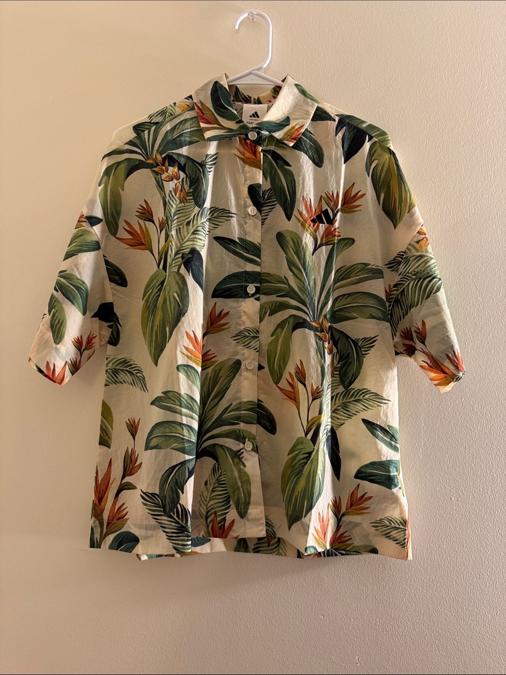 ADIDAS X FARM RIO Floral & Striped Button Down